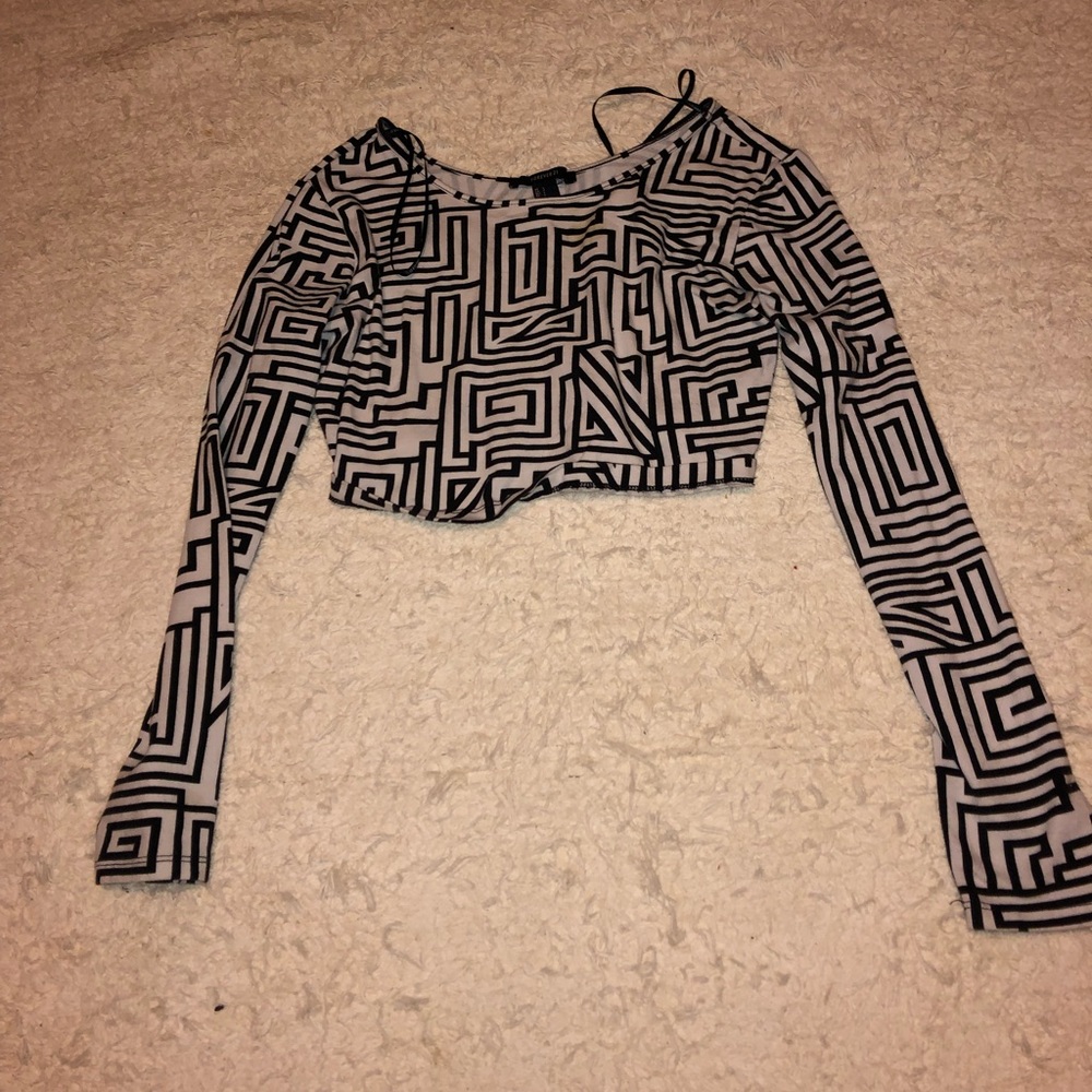 forever 21 geometric print crop top